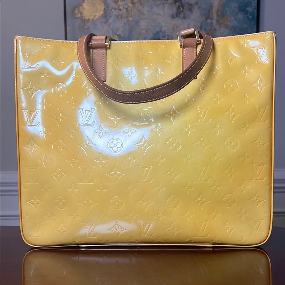 Louis Vuitton Yellow Vernis Columbus Tote Bag